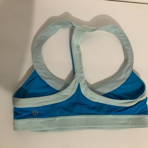 Lululemon Womens Blue White Colorblock Active Sports Bra - Picture 3 of 3